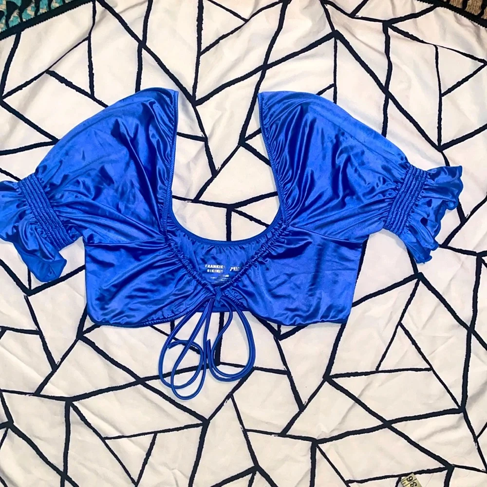Frankies Bikinis Women's Blue Tankini-Tops Size M NWOT in Rain 🇺🇸